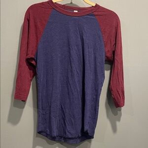 American Apparel Burgundy and Navy Tee